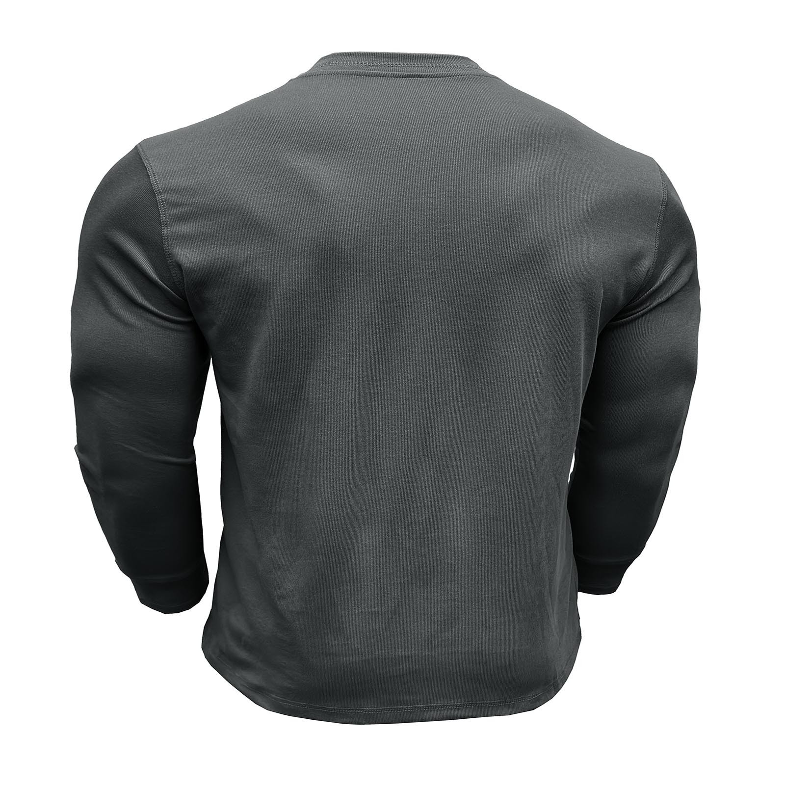 thumbnail image 5 of Camiseta de manga larga con botones y color liso para hombre, para otoño, mezcla de poliéster, cómoda e informal, varias tallas disponibles., 5 of 7